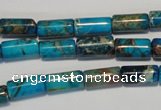 CDI279 15.5 inches 6*12mm tube dyed imperial jasper beads