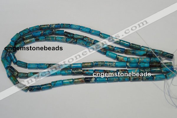 CDI279 15.5 inches 6*12mm tube dyed imperial jasper beads