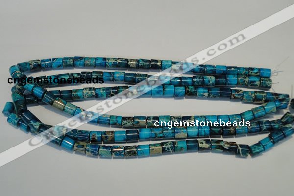 CDI280 15.5 inches 8*8mm tube dyed imperial jasper beads