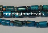 CDI288 15.5 inches 3*6mm rondelle & 6*9mm tube dyed imperial jasper beads