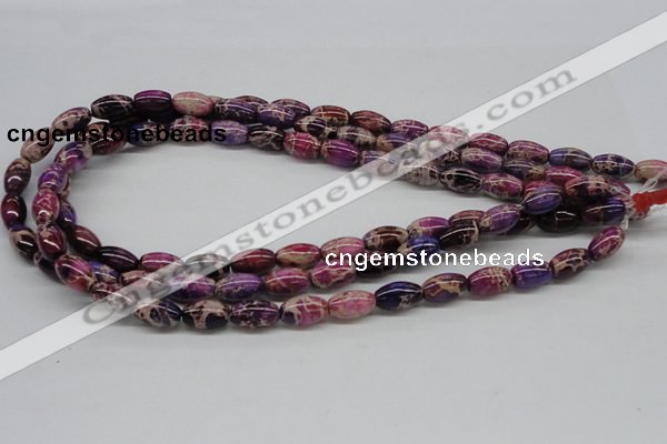 CDI30 16 inches 8*12mm rice dyed imperial jasper beads wholesale