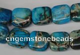 CDI300 15.5 inches 14*14mm square dyed imperial jasper beads