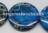 CDI310 15.5 inches 40mm flat round dyed imperial jasper beads