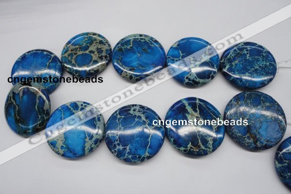 CDI310 15.5 inches 40mm flat round dyed imperial jasper beads