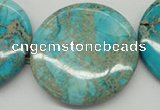 CDI353 15.5 inches 45mm flat round dyed imperial jasper beads