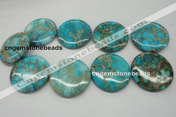 CDI353 15.5 inches 45mm flat round dyed imperial jasper beads