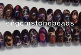 CDI372 15.5 inches 6*12mm rondelle dyed imperial jasper beads