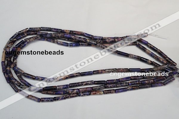 CDI377 15.5 inches 4*12mm tube dyed imperial jasper beads
