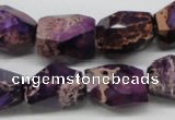 CDI38 16 inches 14*18mm faceted nuggets dyed imperial jasper beads