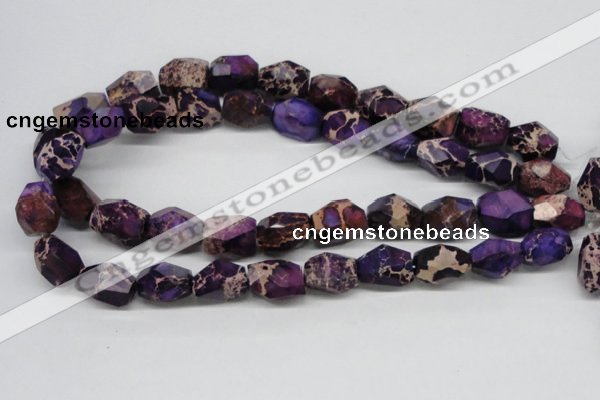 CDI38 16 inches 14*18mm faceted nuggets dyed imperial jasper beads