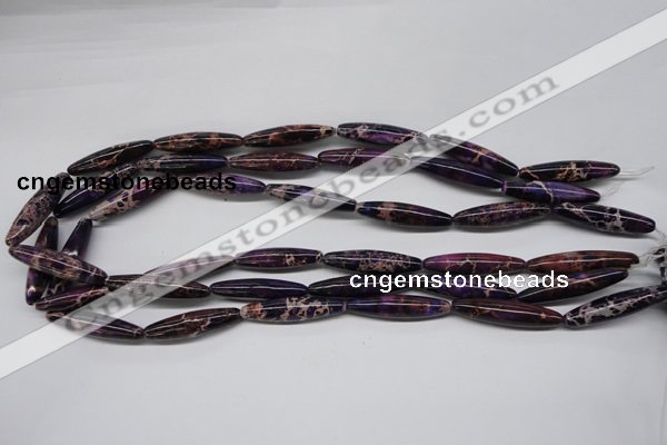 CDI383 15.5 inches 7*30mm rice dyed imperial jasper beads