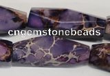 CDI386 15.5 inches 12*40mm faceted rice dyed imperial jasper beads