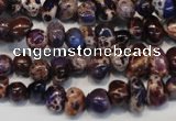 CDI390 15.5 inches 6*9mm nugget dyed imperial jasper beads