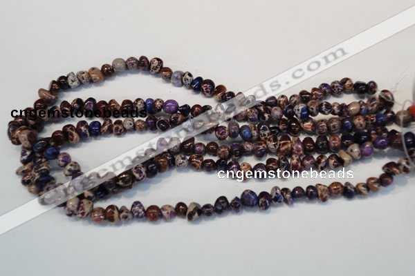 CDI390 15.5 inches 6*9mm nugget dyed imperial jasper beads