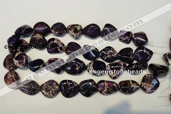 CDI394 15.5 inches 20*25mm nugget dyed imperial jasper beads