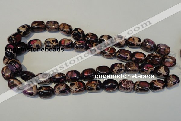 CDI395 15.5 inches 12*16mm nugget dyed imperial jasper beads