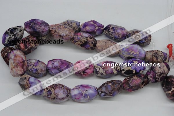 CDI40 16 inches 20*30mm faceted nuggets dyed imperial jasper beads