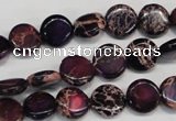 CDI405 15.5 inches 10mm flat round dyed imperial jasper beads