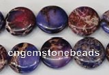 CDI408 15.5 inches 16mm flat round dyed imperial jasper beads