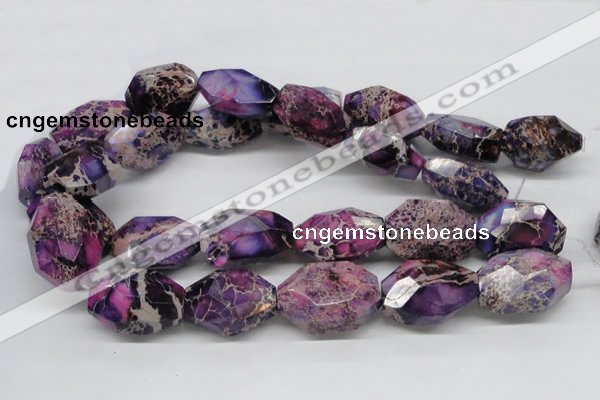 CDI41 16 inches 25*35mm faceted nuggets dyed imperial jasper beads