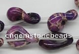 CDI42 16 inches 15*24mm petal shaped dyed imperial jasper beads