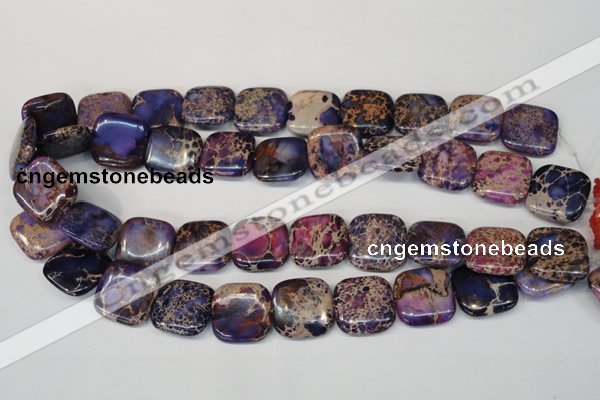 CDI428 15.5 inches 20*20mm square dyed imperial jasper beads