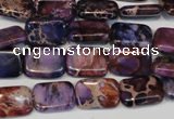 CDI435 15.5 inches 10*14mm rectangle dyed imperial jasper beads