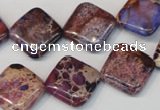 CDI445 15.5 inches 16*16mm diamond dyed imperial jasper beads