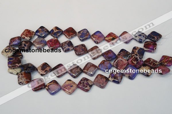 CDI445 15.5 inches 16*16mm diamond dyed imperial jasper beads