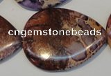 CDI461 15.5 inches 30*40mm flat teardrop dyed imperial jasper beads