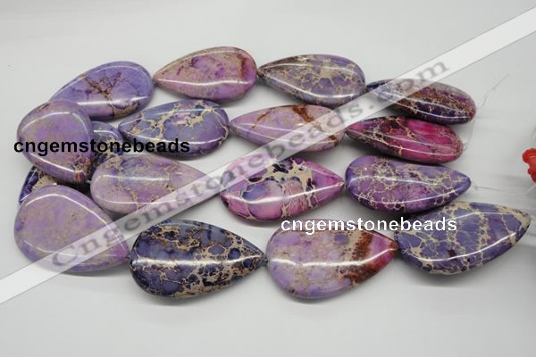 CDI463 15.5 inches 30*50mm flat teardrop dyed imperial jasper beads