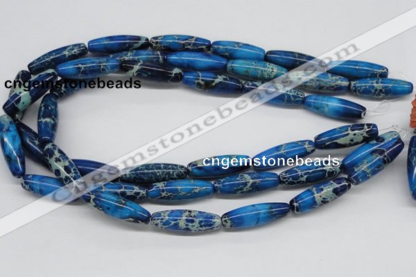 CDI48 16 inches 10*30mm rice dyed imperial jasper beads wholesale