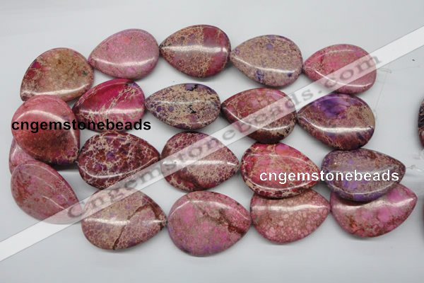 CDI480 15.5 inches 30*40mm flat teardrop dyed imperial jasper beads