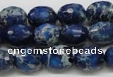 CDI49 16 inches 12*15mm faceted egg-shaped dyed imperial jasper beads