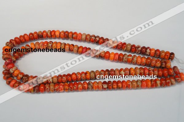 CDI501 15.5 inches 6*10mm rondelle dyed imperial jasper beads