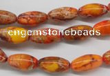 CDI510 15.5 inches 8*16mm rice dyed imperial jasper beads