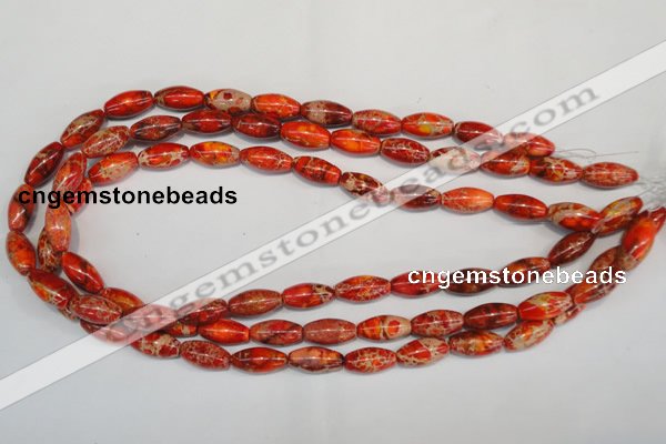 CDI512 15.5 inches 8*16mm rice dyed imperial jasper beads