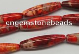 CDI513 15.5 inches 8*31mm rice dyed imperial jasper beads