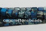 CDI52 16 inches 6*6mm cube dyed imperial jasper beads wholesale
