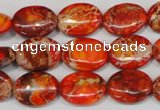 CDI531 15.5 inches 12*16mm oval dyed imperial jasper beads