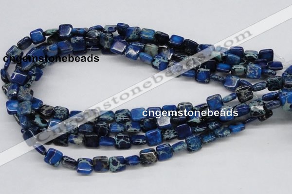 CDI54 16 inches 10*10mm square dyed imperial jasper beads wholesale