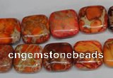 CDI540 15.5 inches 14*14mm square dyed imperial jasper beads