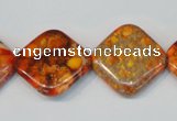 CDI547 15.5 inches 20*20mm diamond dyed imperial jasper beads