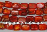 CDI551 15.5 inches 8*10mm rectangle dyed imperial jasper beads