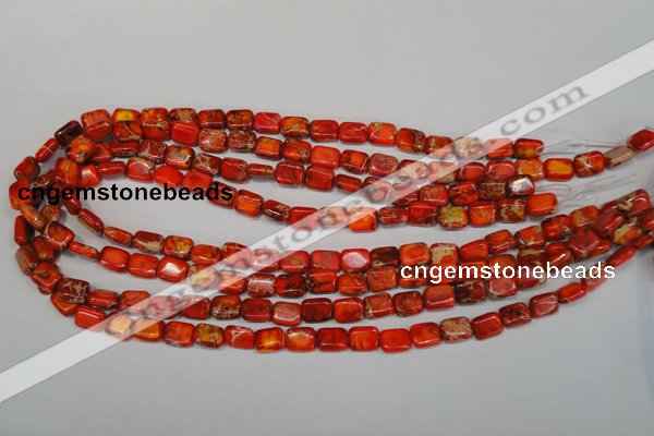 CDI551 15.5 inches 8*10mm rectangle dyed imperial jasper beads