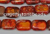 CDI553 15.5 inches 12*16mm rectangle dyed imperial jasper beads