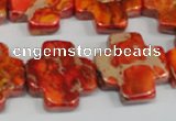 CDI563 15.5 inches 20*20mm cross dyed imperial jasper beads