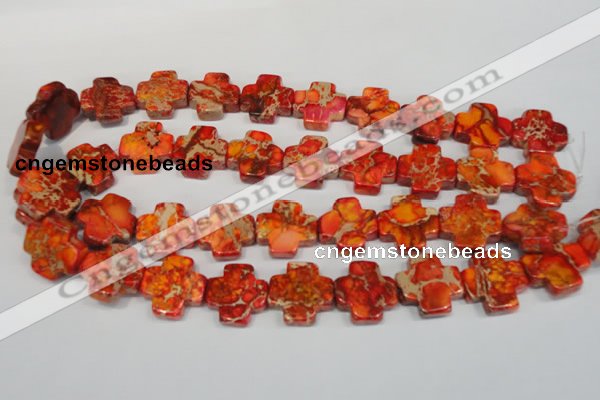 CDI563 15.5 inches 20*20mm cross dyed imperial jasper beads