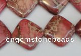 CDI570 15.5 inches 18*18mm diamond dyed imperial jasper beads