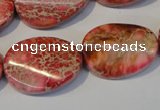 CDI575 15.5 inches 18*25mm twisted oval dyed imperial jasper beads